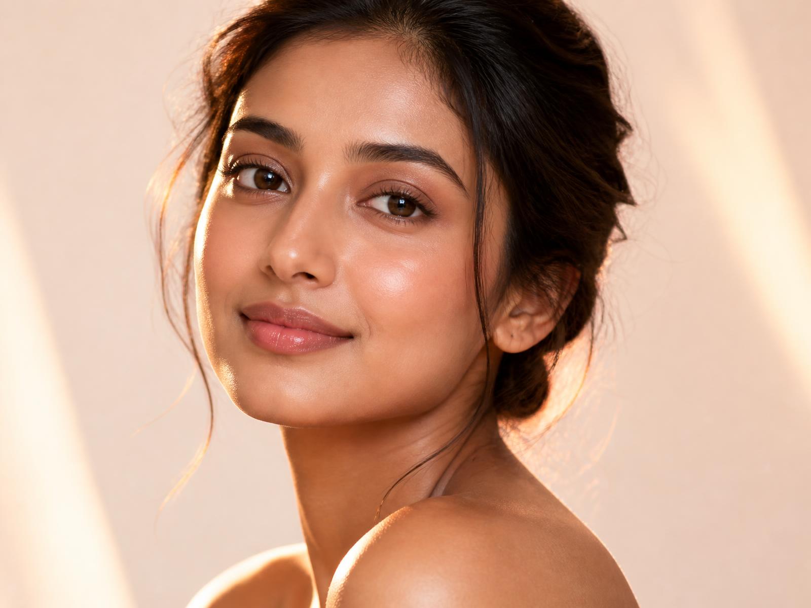 Woman with radiant, healthy skin after treatment at Skin Version Aesthetic Clinic in Karachi