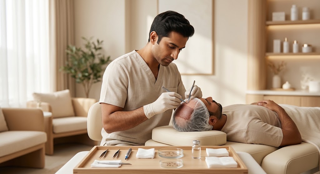 FUE Hair Transplant treatment procedure at Skin Version Aesthetic Clinic