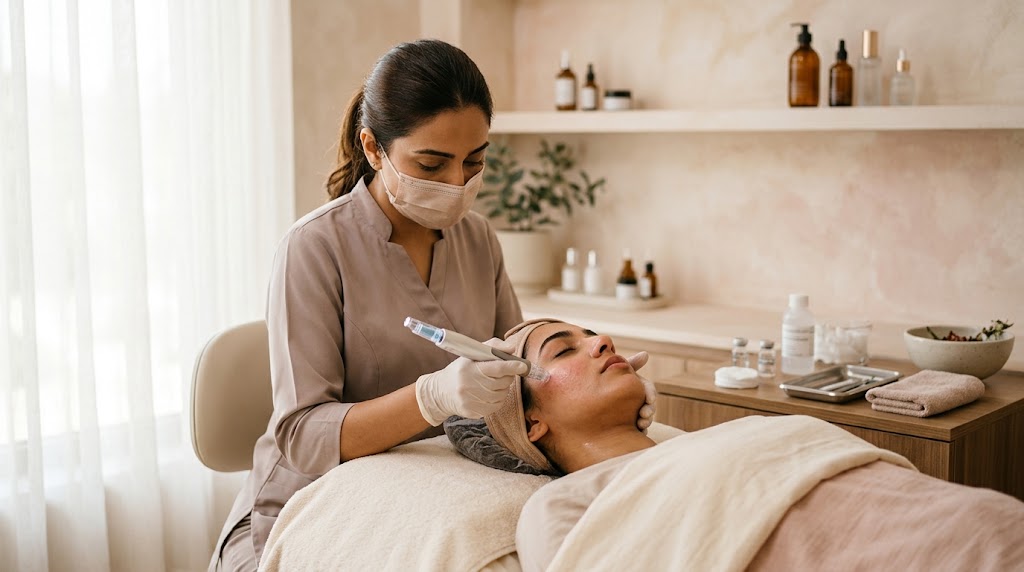 Meso Glow Facial treatment procedure at Skin Version Aesthetic Clinic